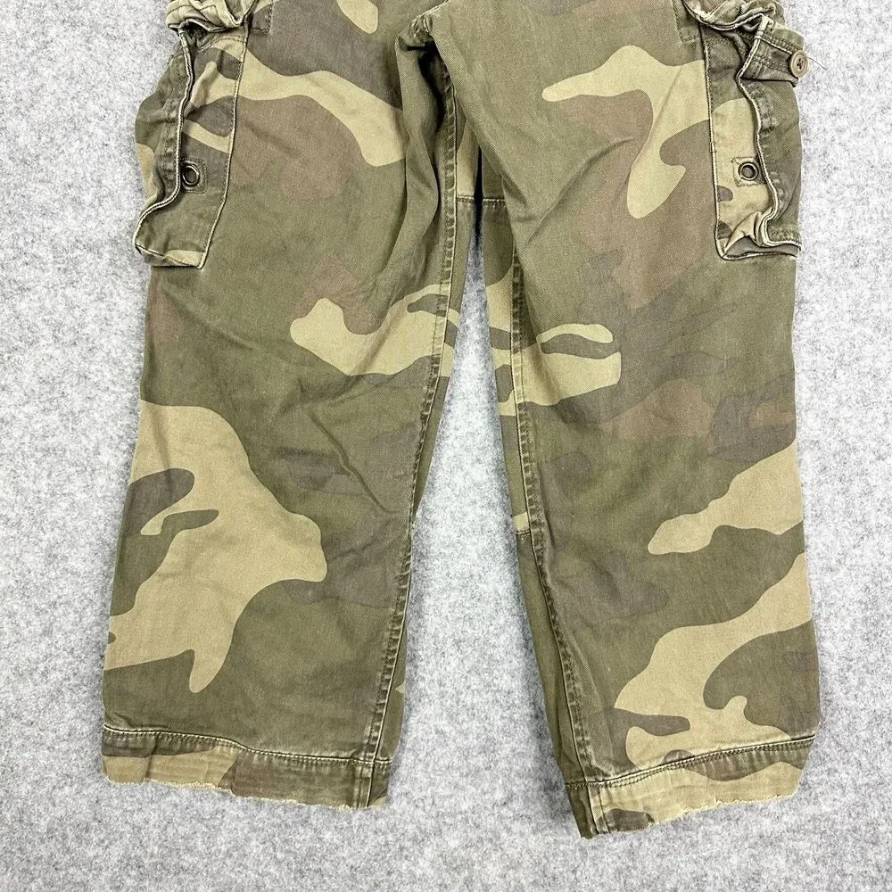 Vintage Gap Camo Cargo Pants Kids Boys Sz 7R Relaxed Straight Adjustable Waist*